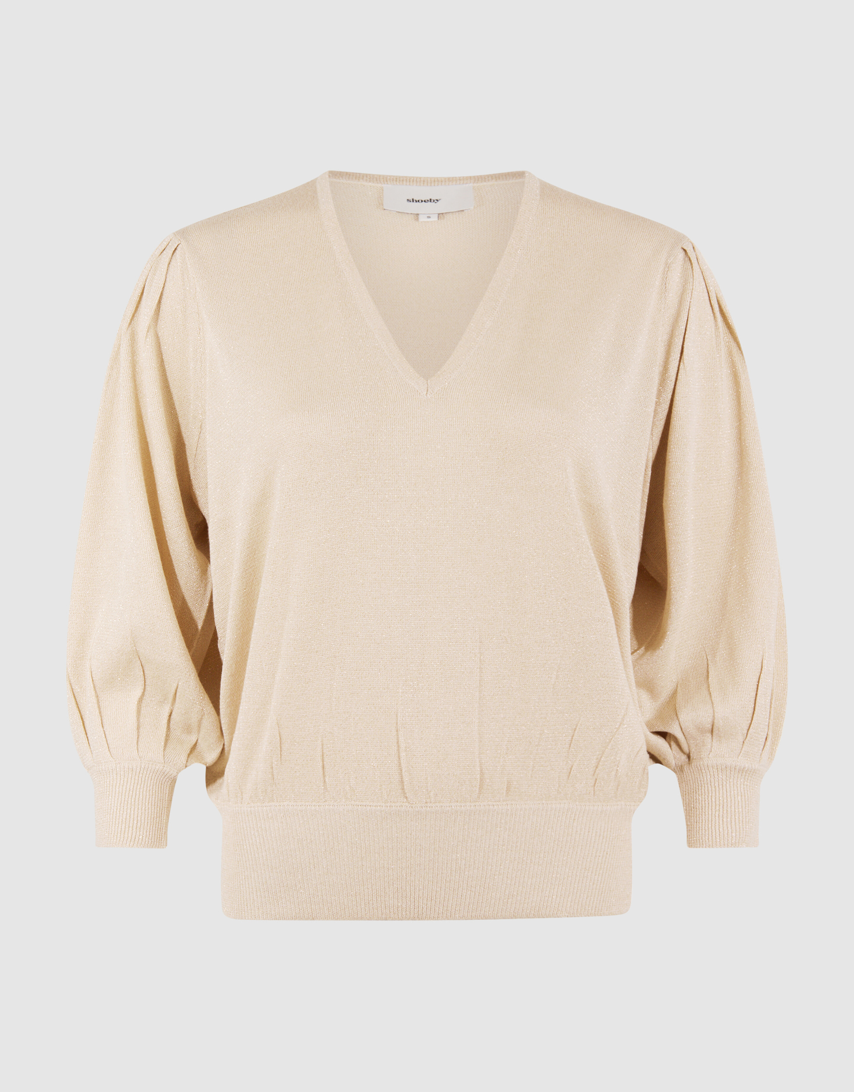 Glitzer-Pullover mit V-Ausschnitt Sand SHOEBY WOMEN