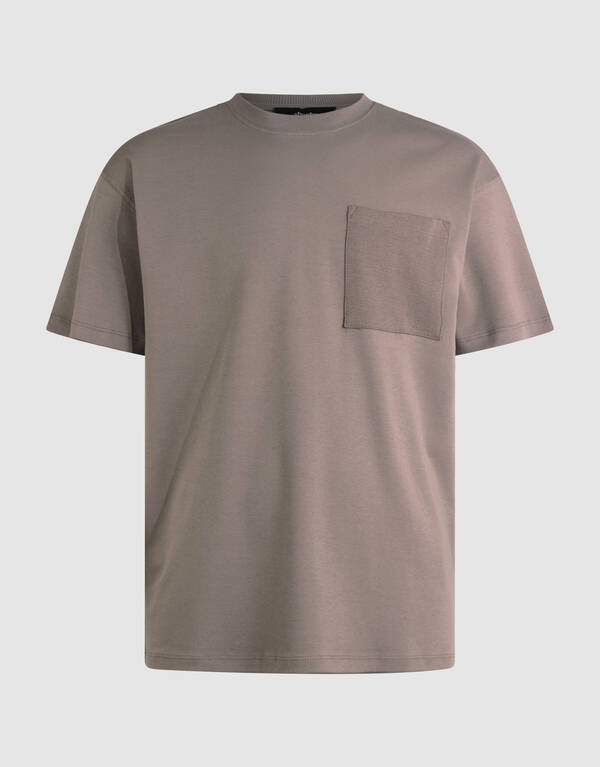 Struktur Pocket T-Shirt Hellbraun SHOEBY MEN