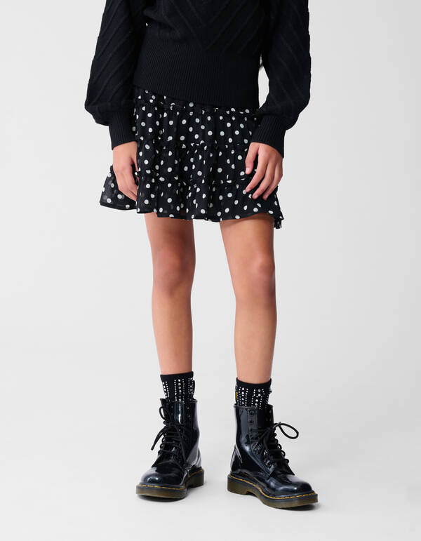 Polkadot Minirock Schwarz SHOEBY GIRLS