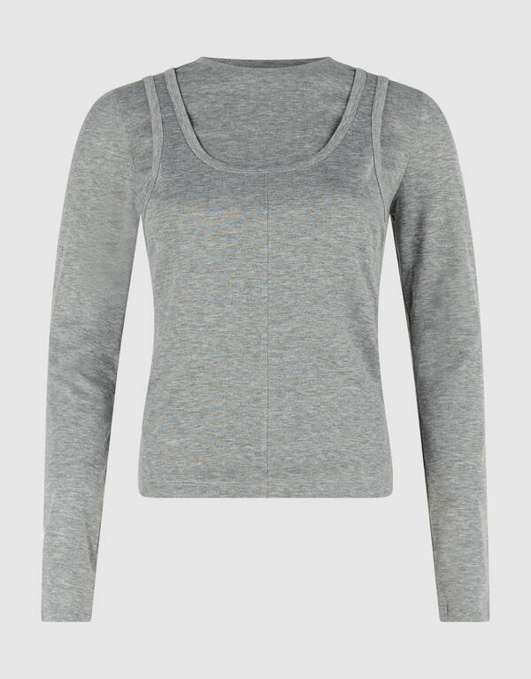 Double Singlet Top Grau SHOEBY WOMEN