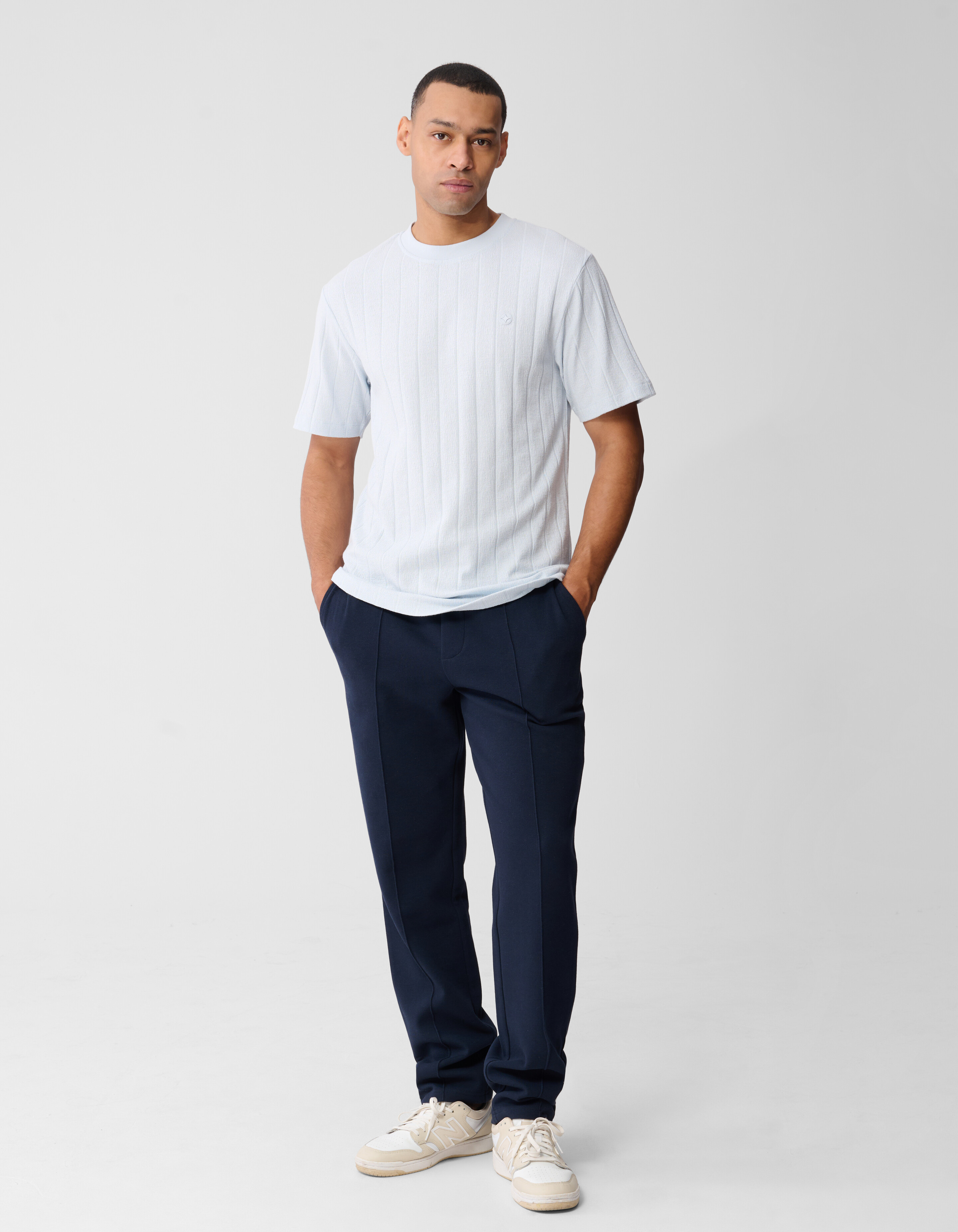 Struktur Stripe Artwork T-Shirt Hellblau SHOEBY MEN