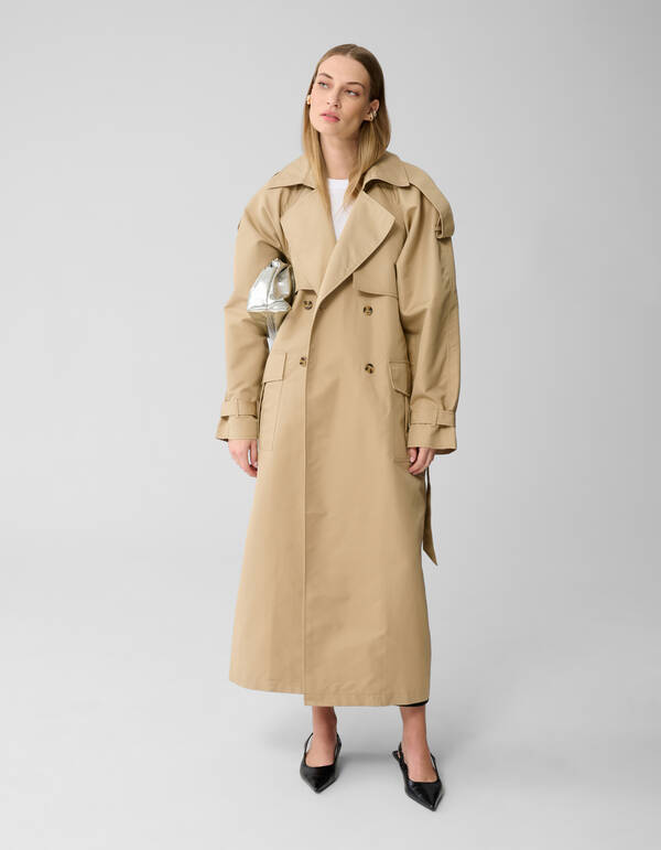 &Uuml;bergro&szlig;er Trenchcoat Zand von Lonneke SHOEBY WOMEN
