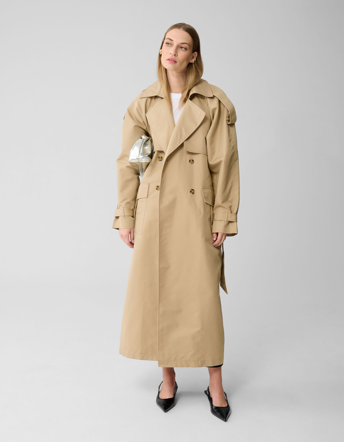 &Uuml;bergro&szlig;er Trenchcoat Zand von Lonneke SHOEBY WOMEN