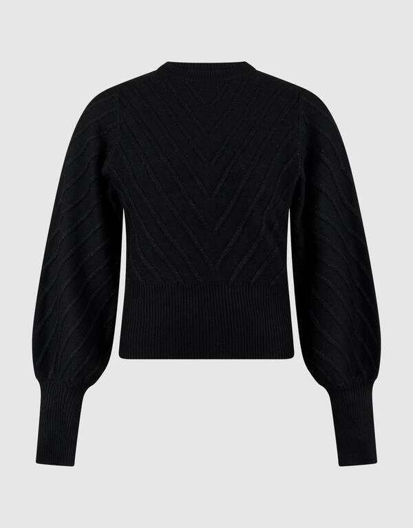 Schwarzer Glitzer-Strickpullover SHOEBY WOMEN