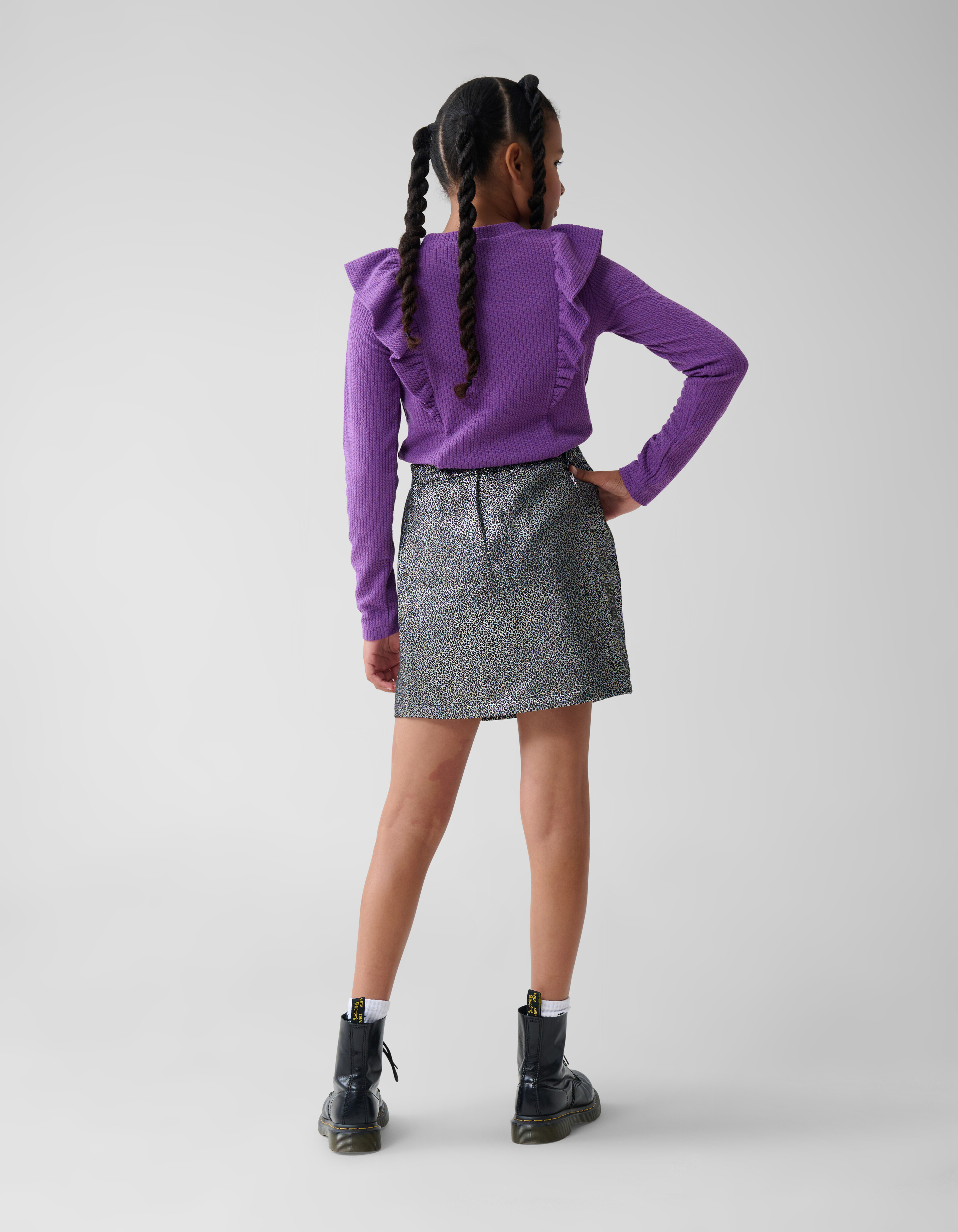 Kabel Ruffle Longsleeeve Top Lila SHOEBY GIRLS