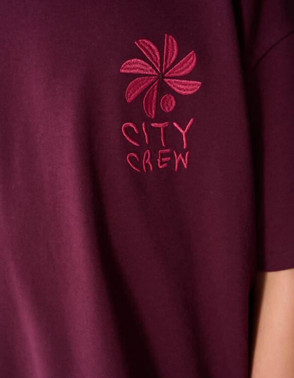 Stay Bold T-Shirt mit auff&auml;lligem Motiv, Dunkelrot SHOEBY BOYS