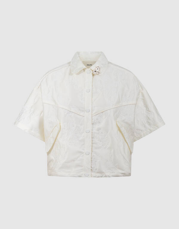 Oversized Jacquard Jacke Off-White SHOEBY WOMEN