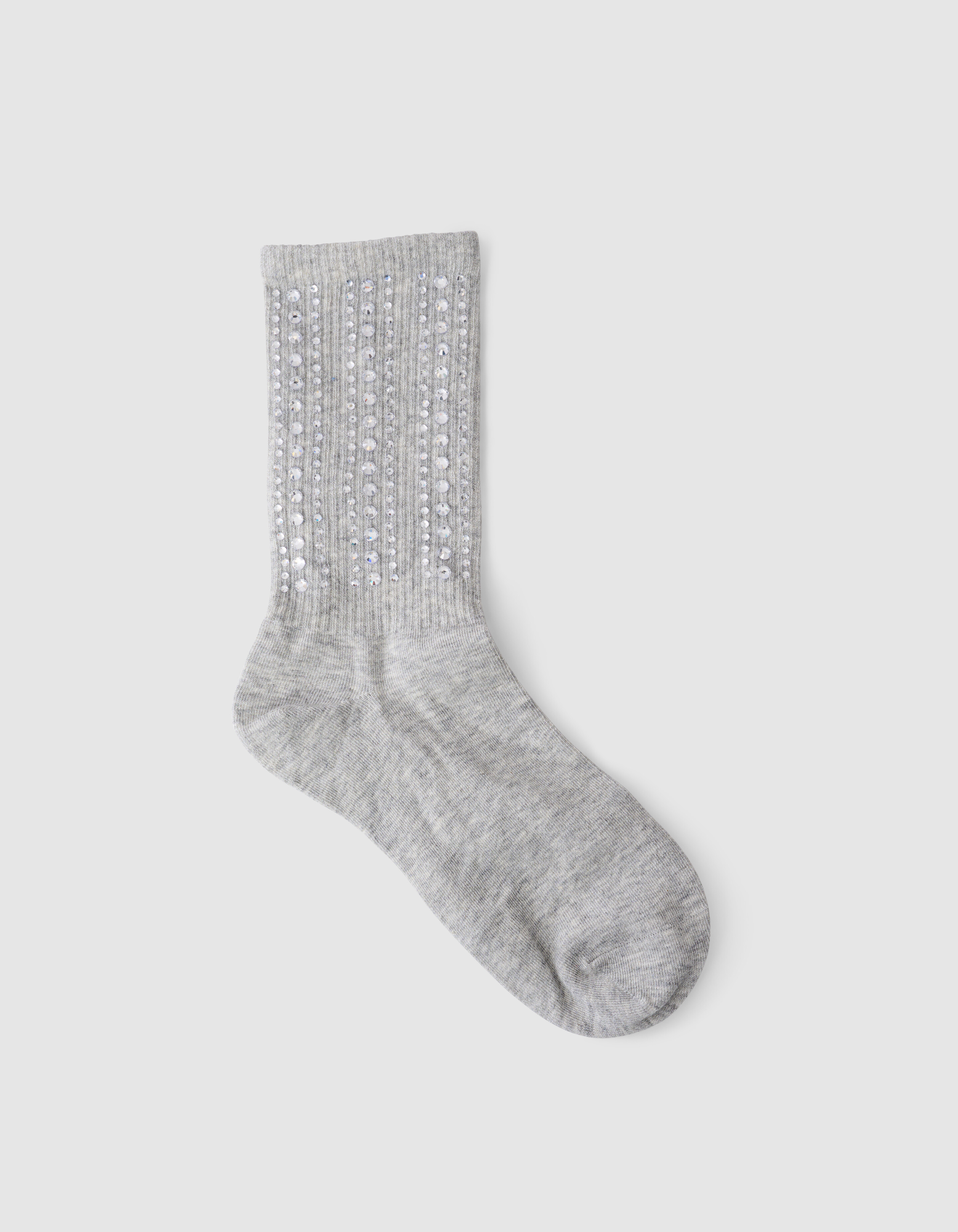 Strass-Socke Hellgrau SHOEBY ACCESSOIRES