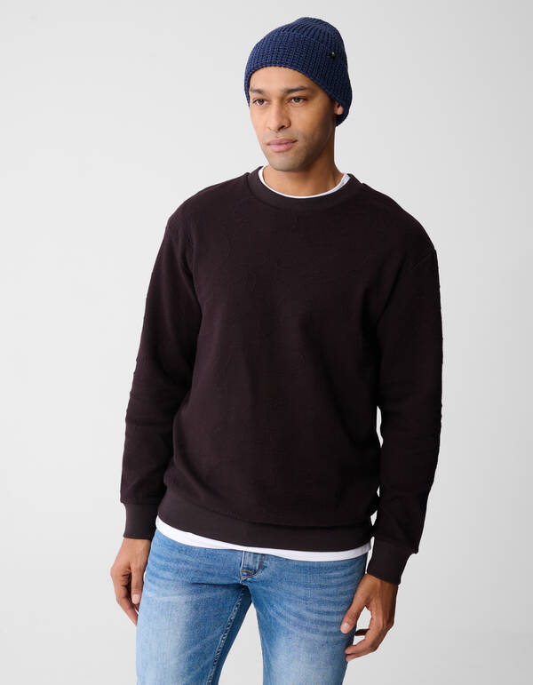 Struktur Sweatshirt Dunkelbraun SHOEBY MEN