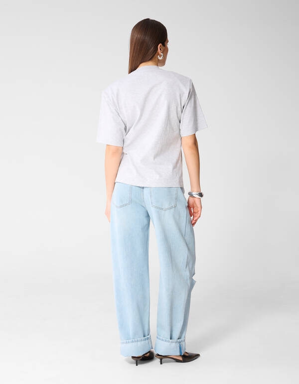 Oversized Knot T-Shirt Hellgrau Von Monica SHOEBY WOMEN