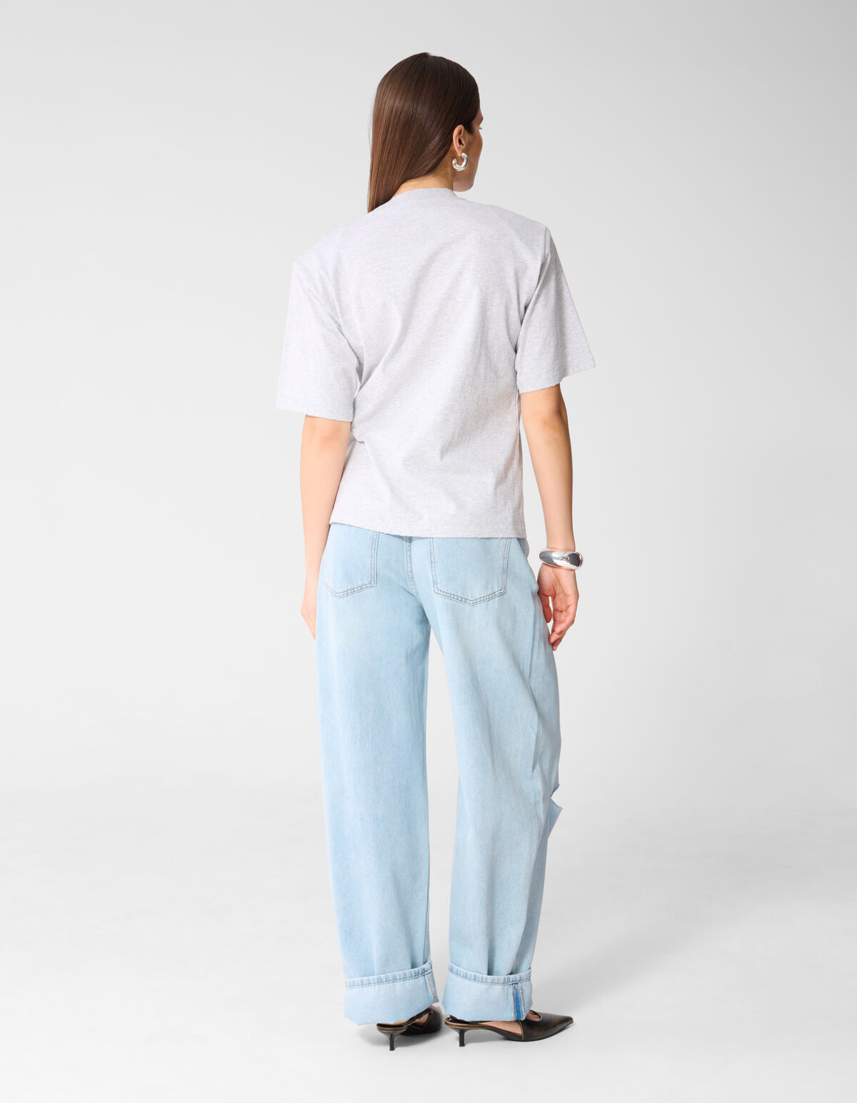Oversized Knot T-Shirt Hellgrau Von Monica SHOEBY WOMEN