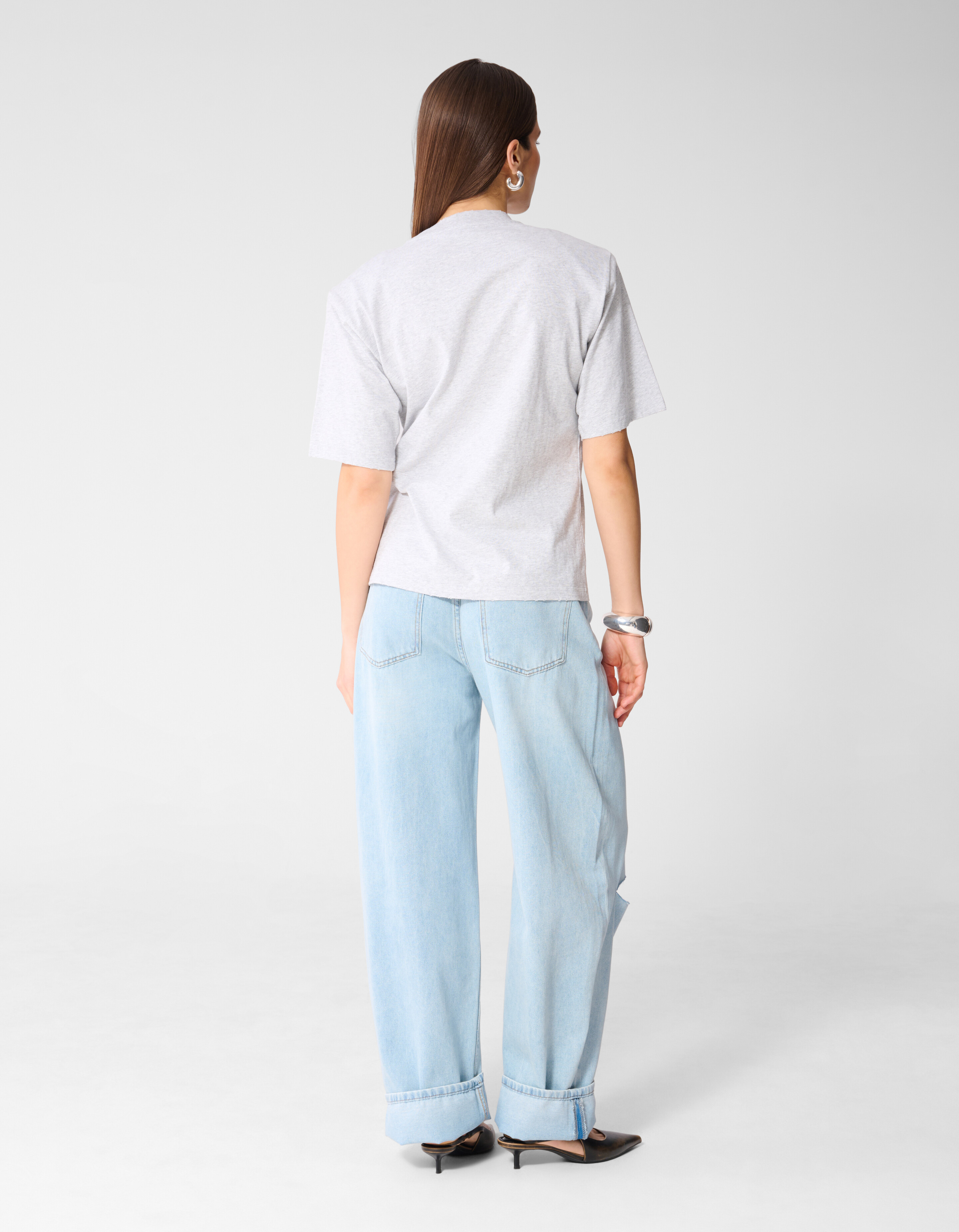 Oversized Knot T-Shirt Hellgrau Von Monica SHOEBY WOMEN