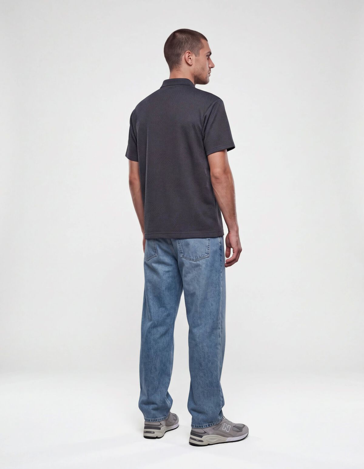 Structuur Zipper Polo Zand SHOEBY MEN