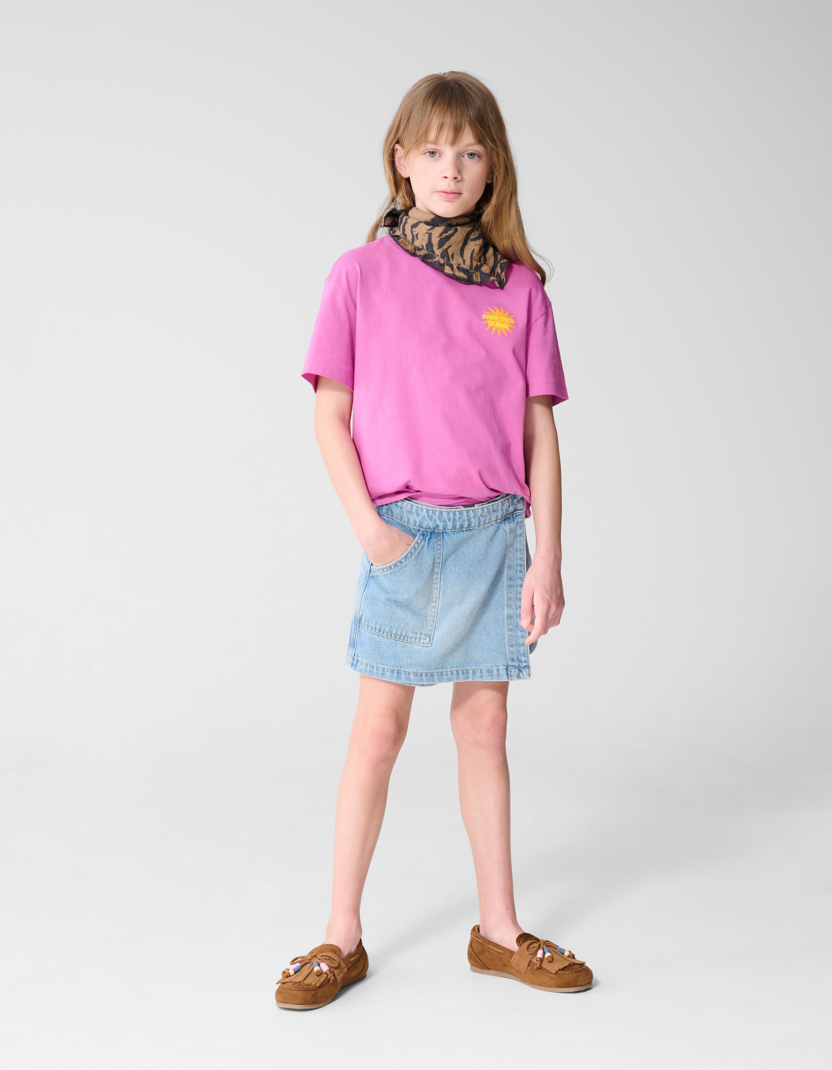 Denim-Wickelrock Bleached SHOEBY GIRLS