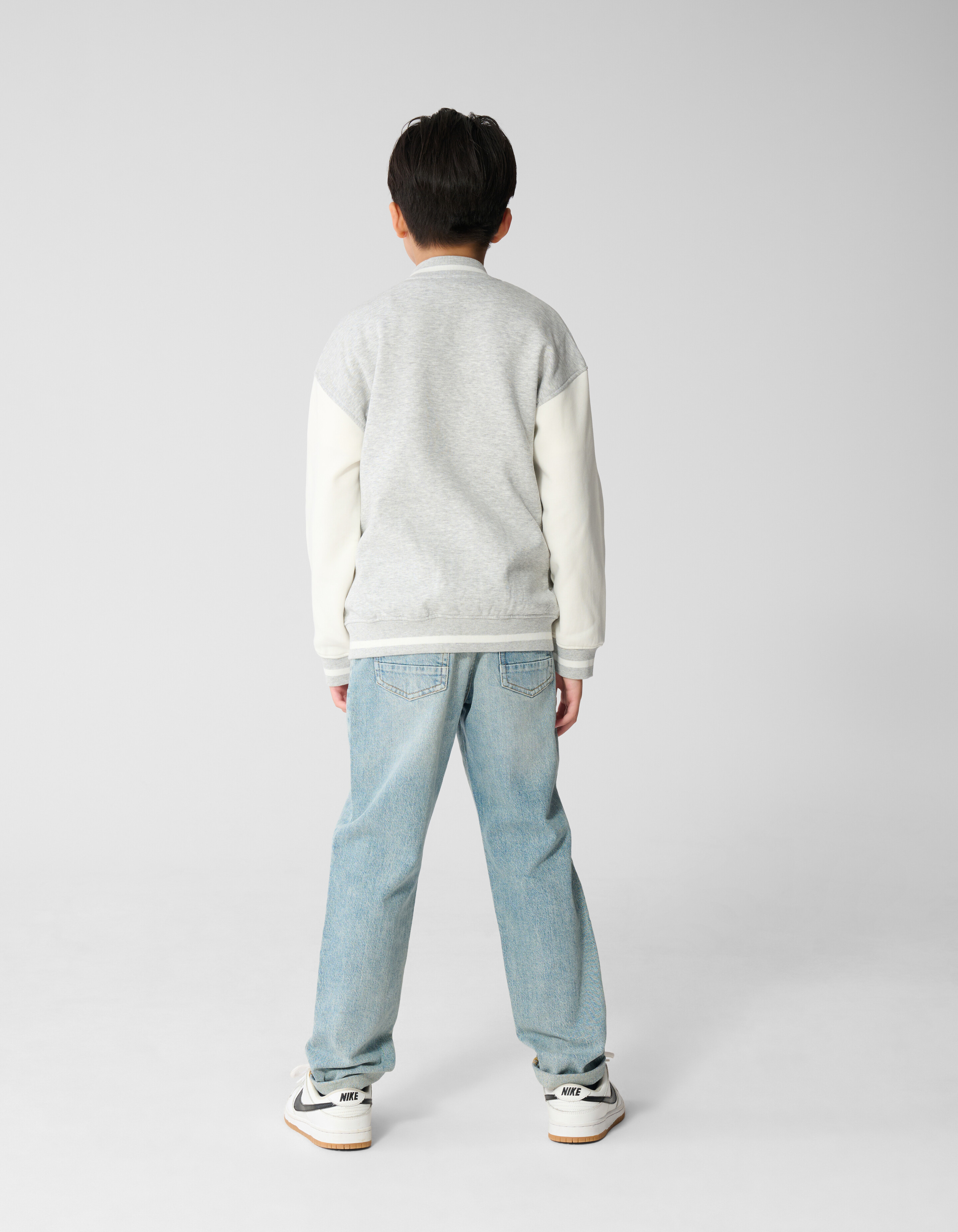 Varsity Bomber Sweatjacke Hellgrau SHOEBY BOYS