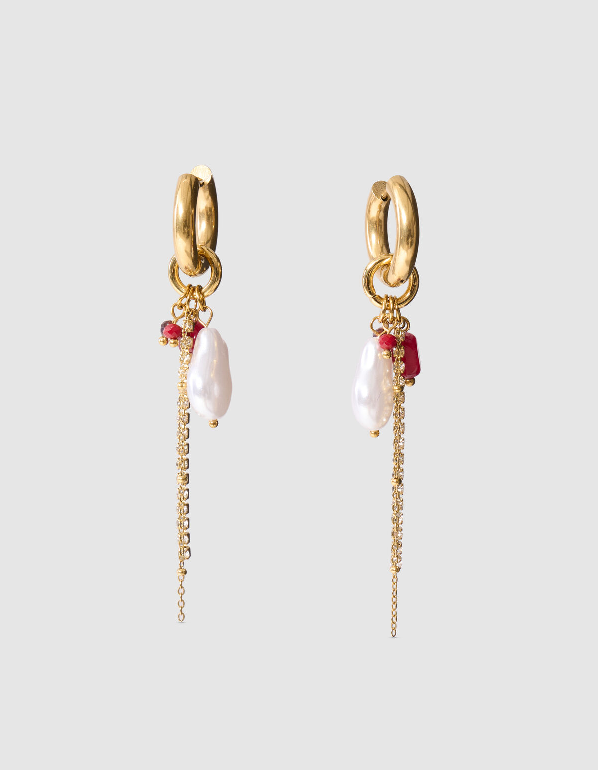 Perlen Charm Ohrringe Gold SHOEBY ACCESSOIRES