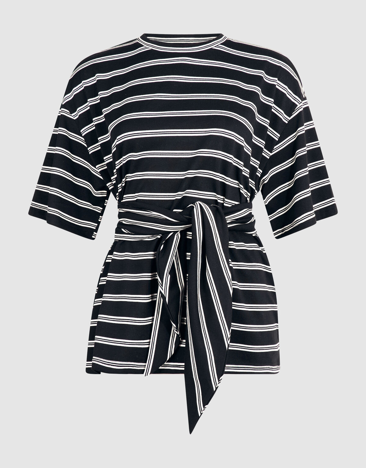 Schal Gestreiftes T-Shirt Schwarz/Wei&szlig; SHOEBY WOMEN