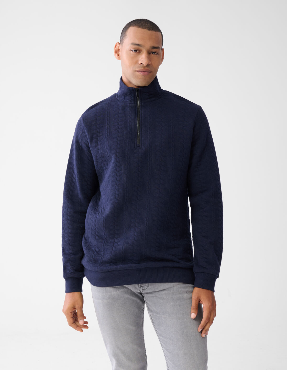 Pullover mit Rei&szlig;verschluss Dunkelblau SHOEBY MEN