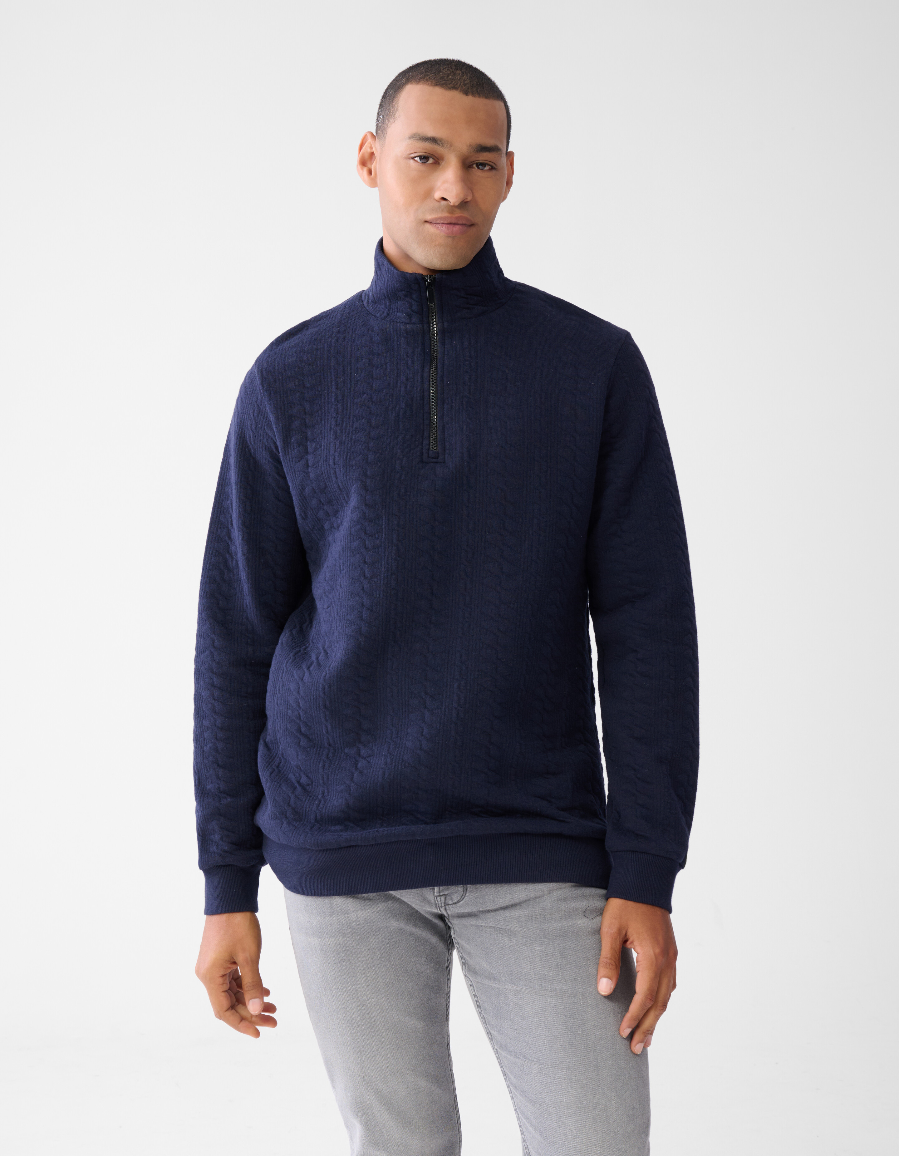 Pullover mit Rei&szlig;verschluss Dunkelblau SHOEBY MEN