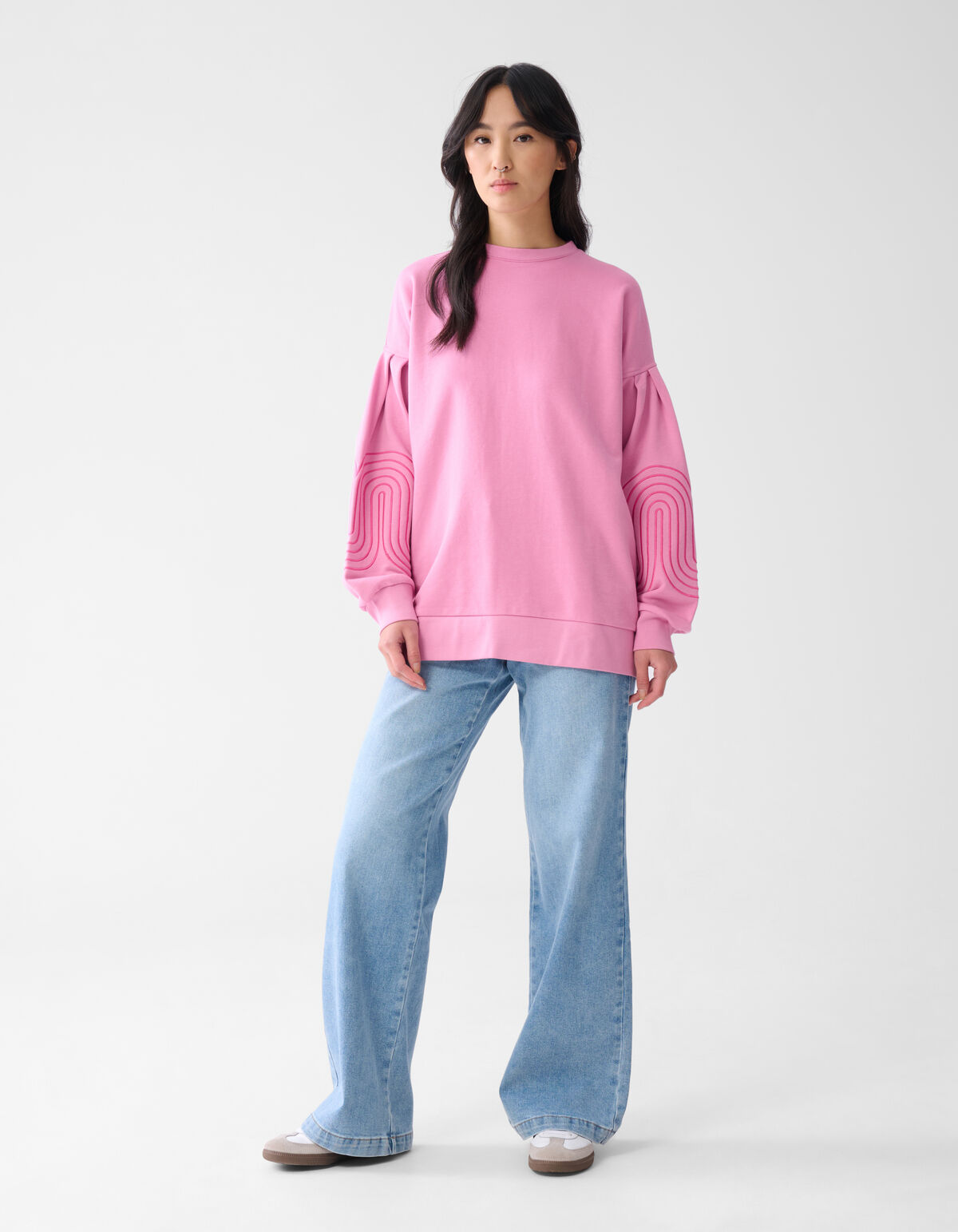 Patchwork Wirbel-Pullover Rosa SHOEBY WOMEN