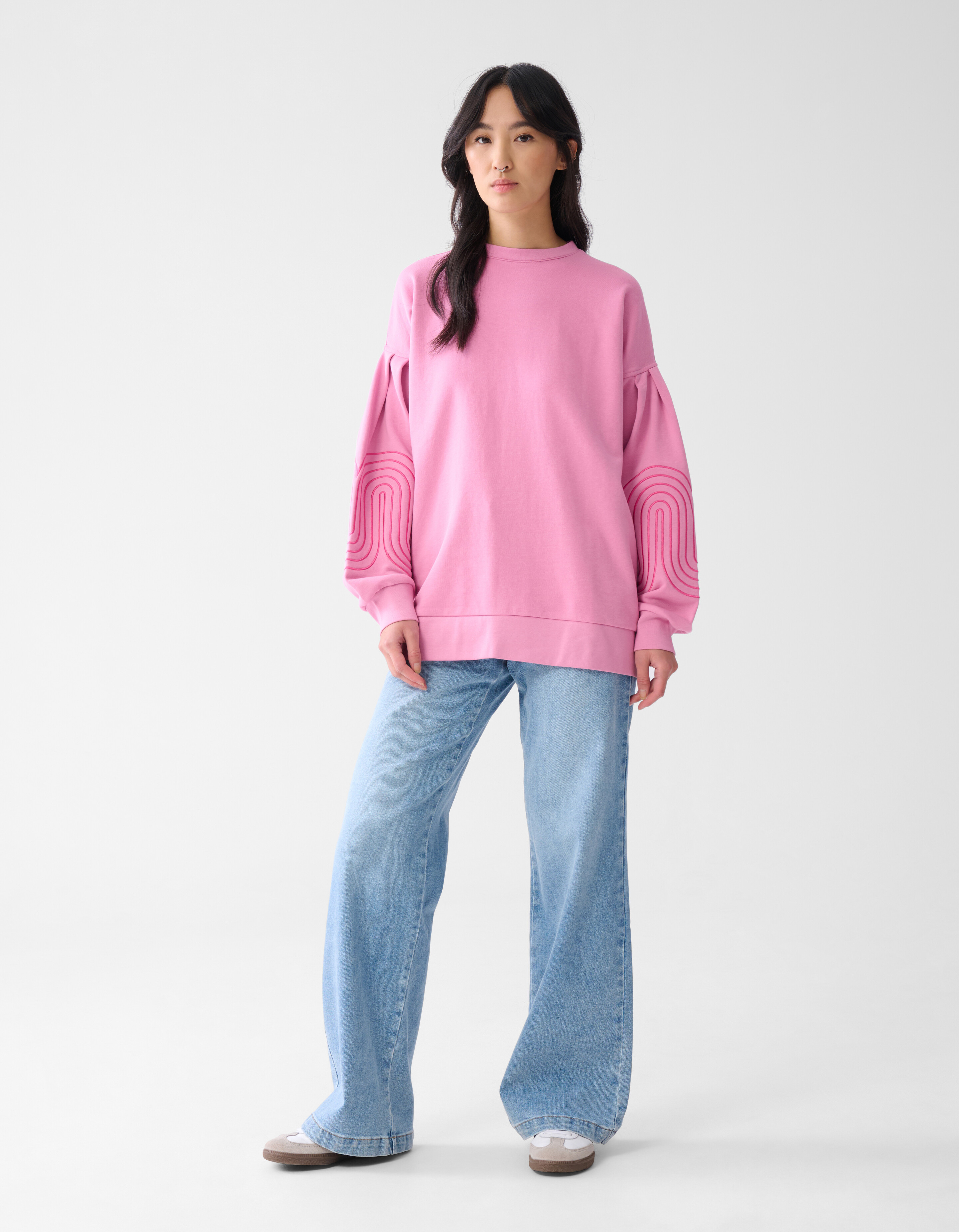 Patchwork Wirbel-Pullover Rosa SHOEBY WOMEN