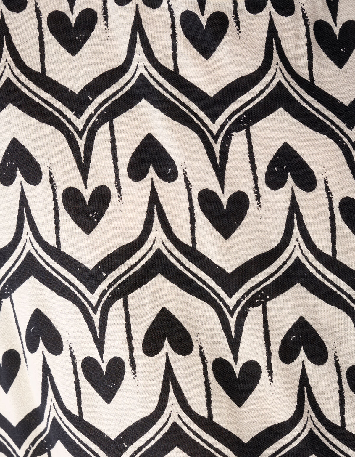 Heart Print Top Gebrochen Wei&szlig;/Schwarz SHOEBY GIRLS