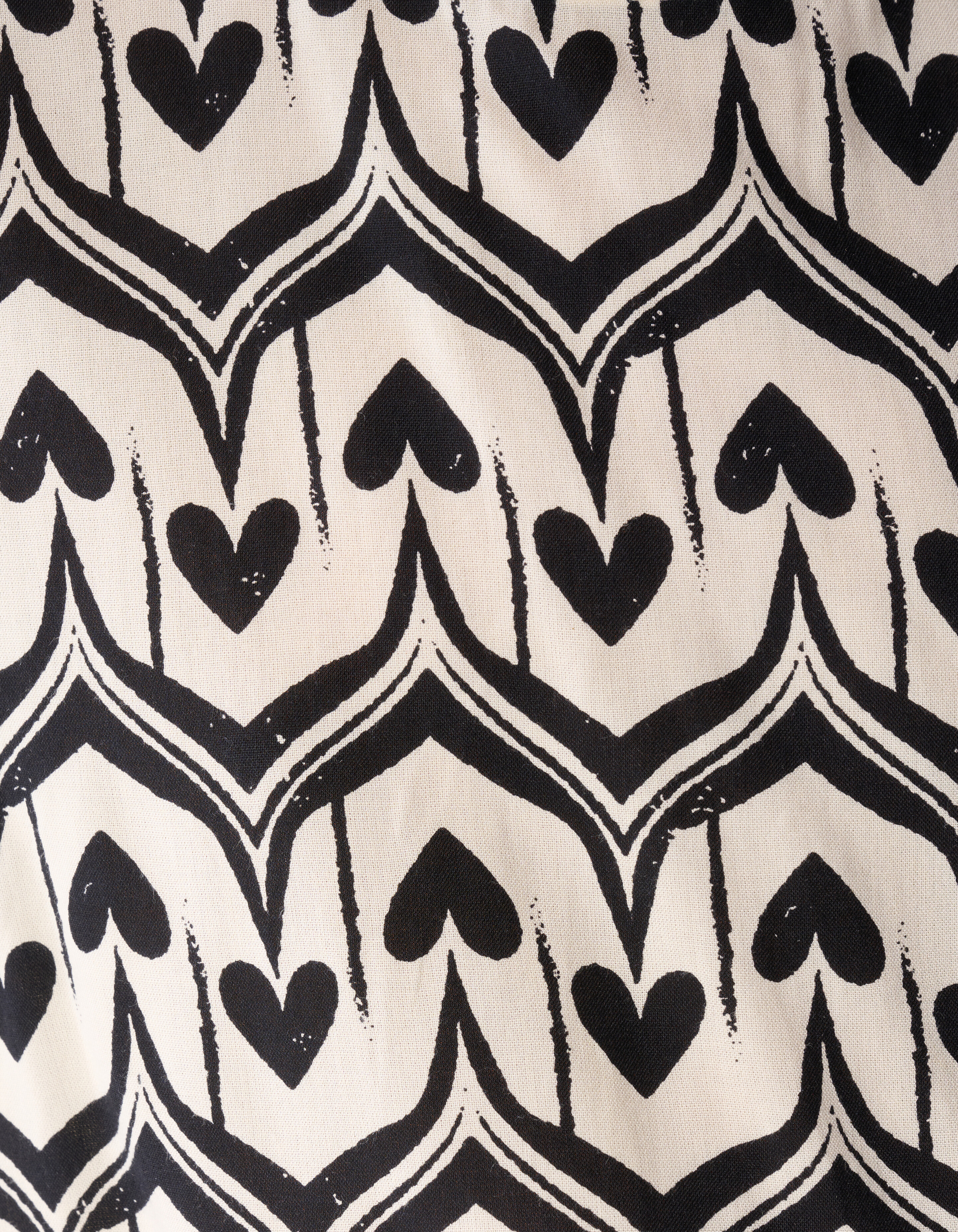 Heart Print Top Gebrochen Wei&szlig;/Schwarz SHOEBY GIRLS