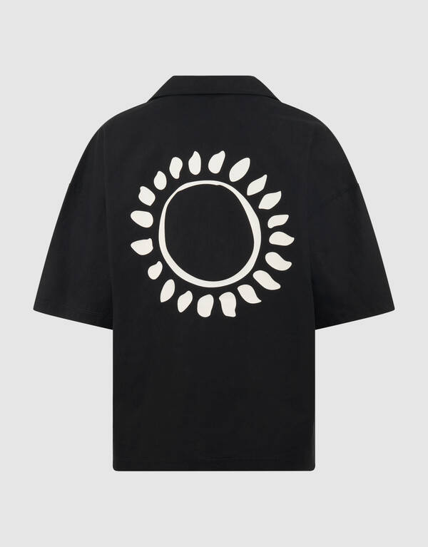 Linnen Artwork Overshirt Schwarz SHOEBY BOYS