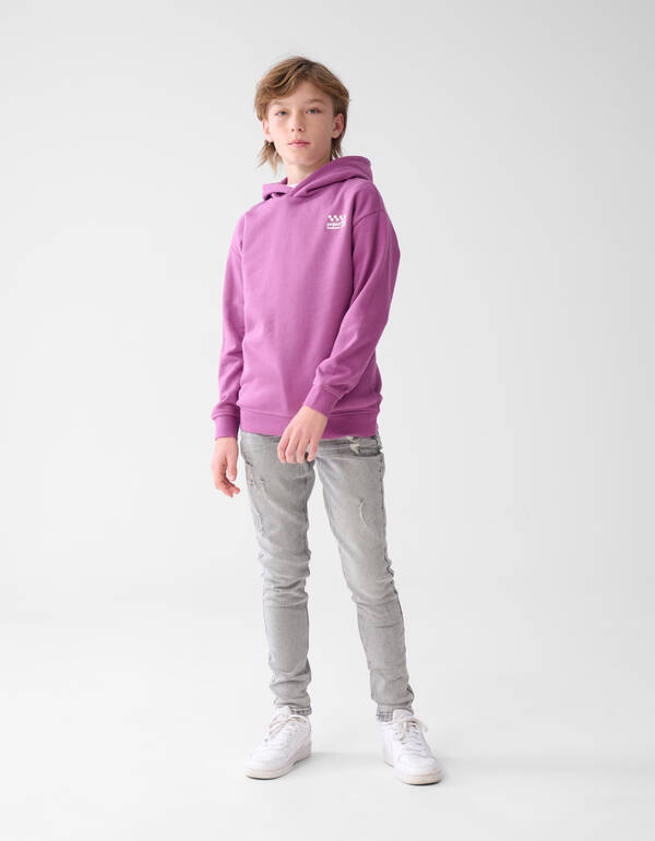 Basic Text Hoodie Lila SHOEBY BOYS