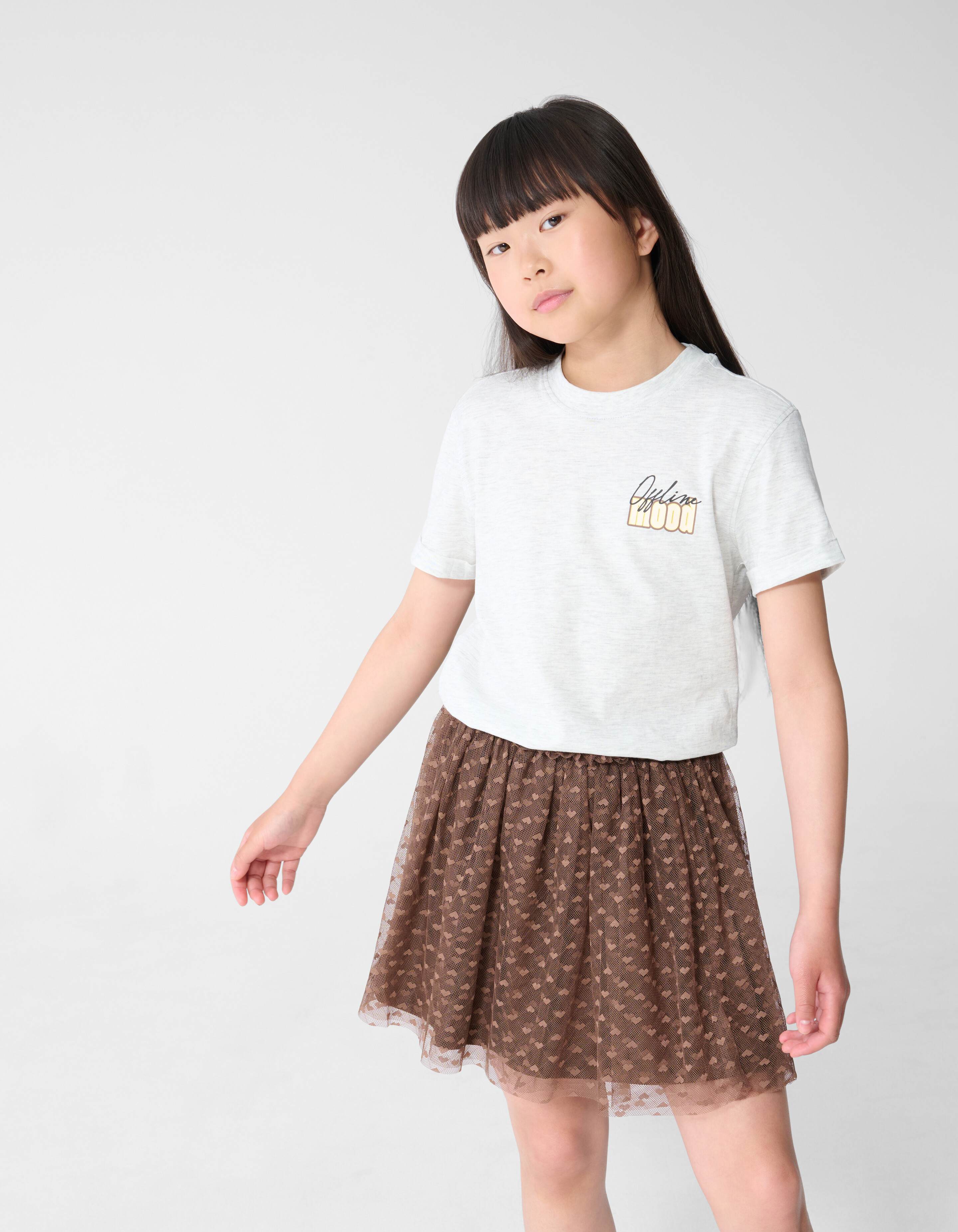 Offline Mood Artwork T-Shirt Hellgrau SHOEBY GIRLS