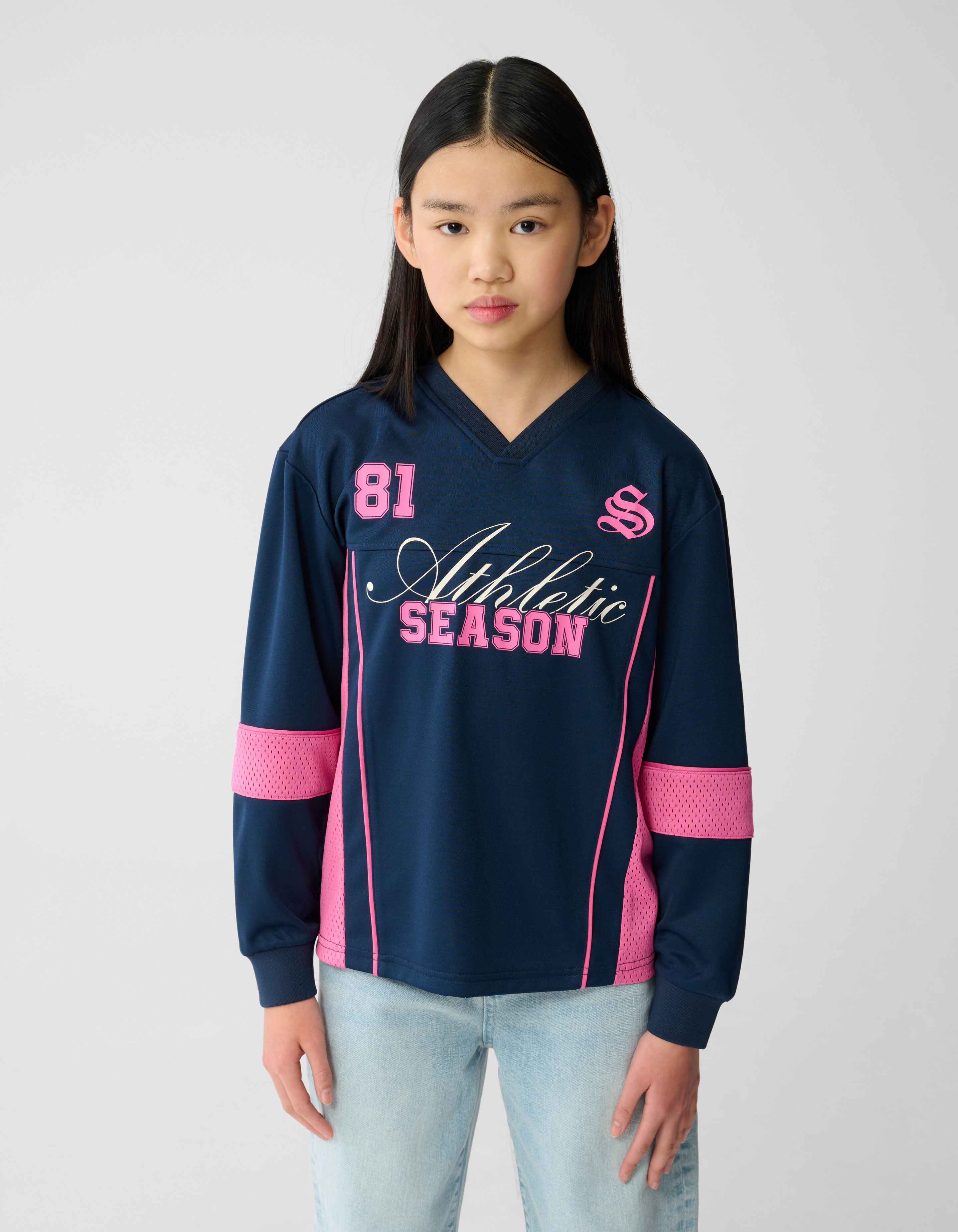 Baseball Mix Longleeve Top Dunkelblau SHOEBY GIRLS