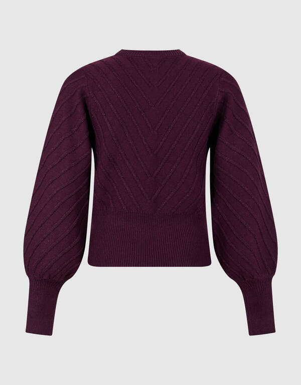 Glitzernder Strickpullover, Dunkelrot SHOEBY WOMEN