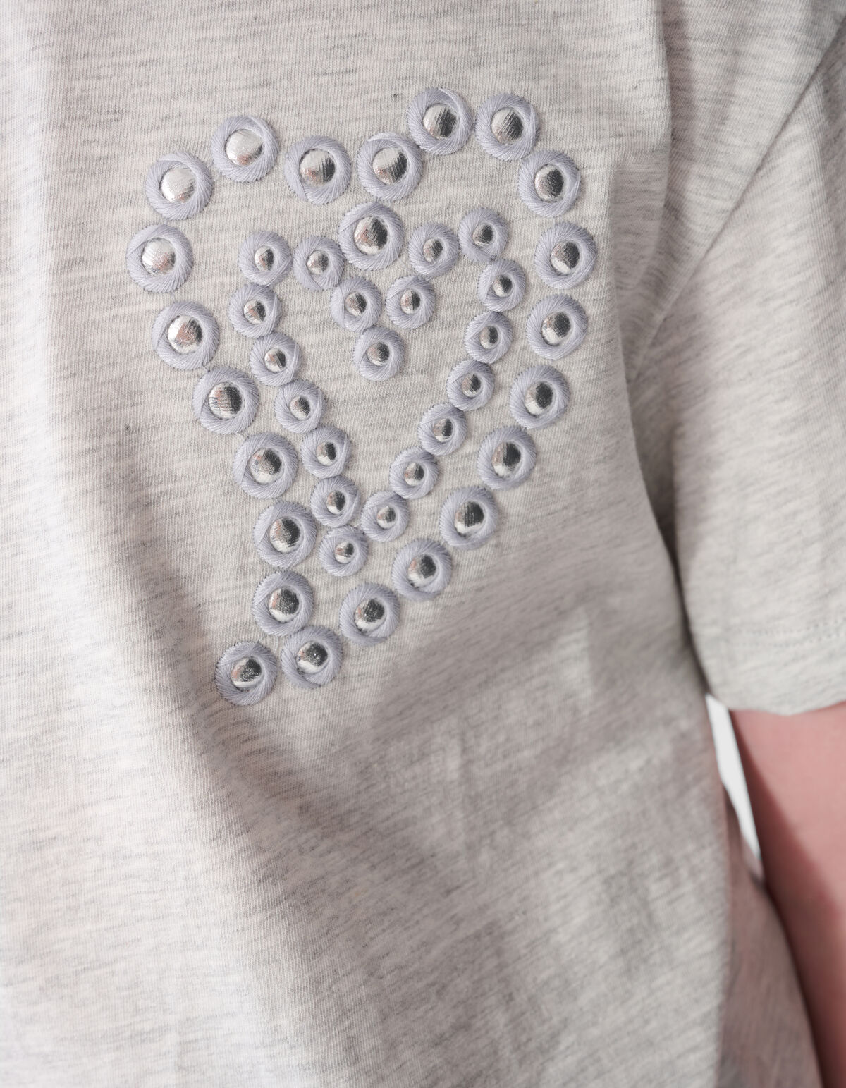 Heart Mirror Artwork T-Shirt Hellgrau SHOEBY GIRLS