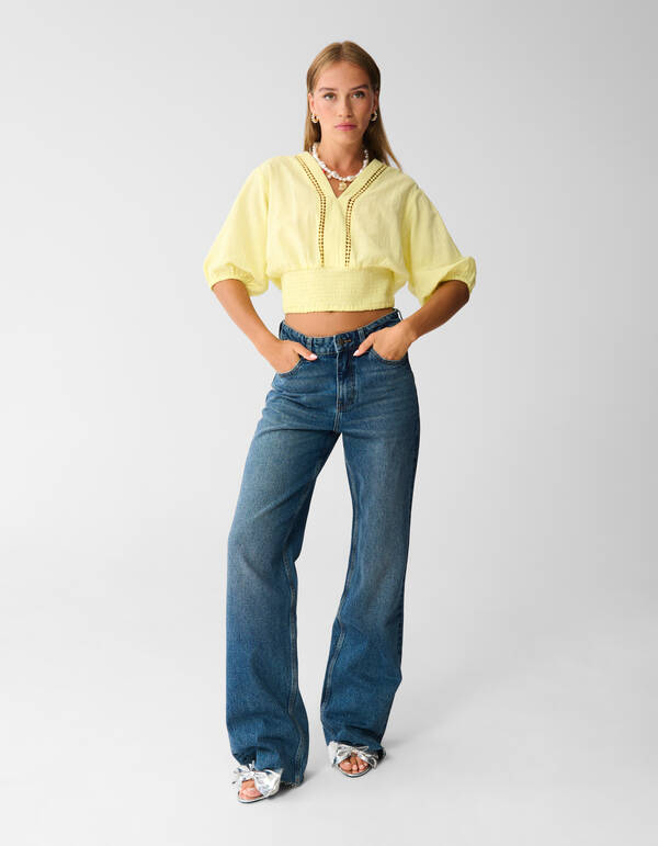 Weit geschnittene Jeans Extra Lang Dunkelblau SHOEBY WOMEN