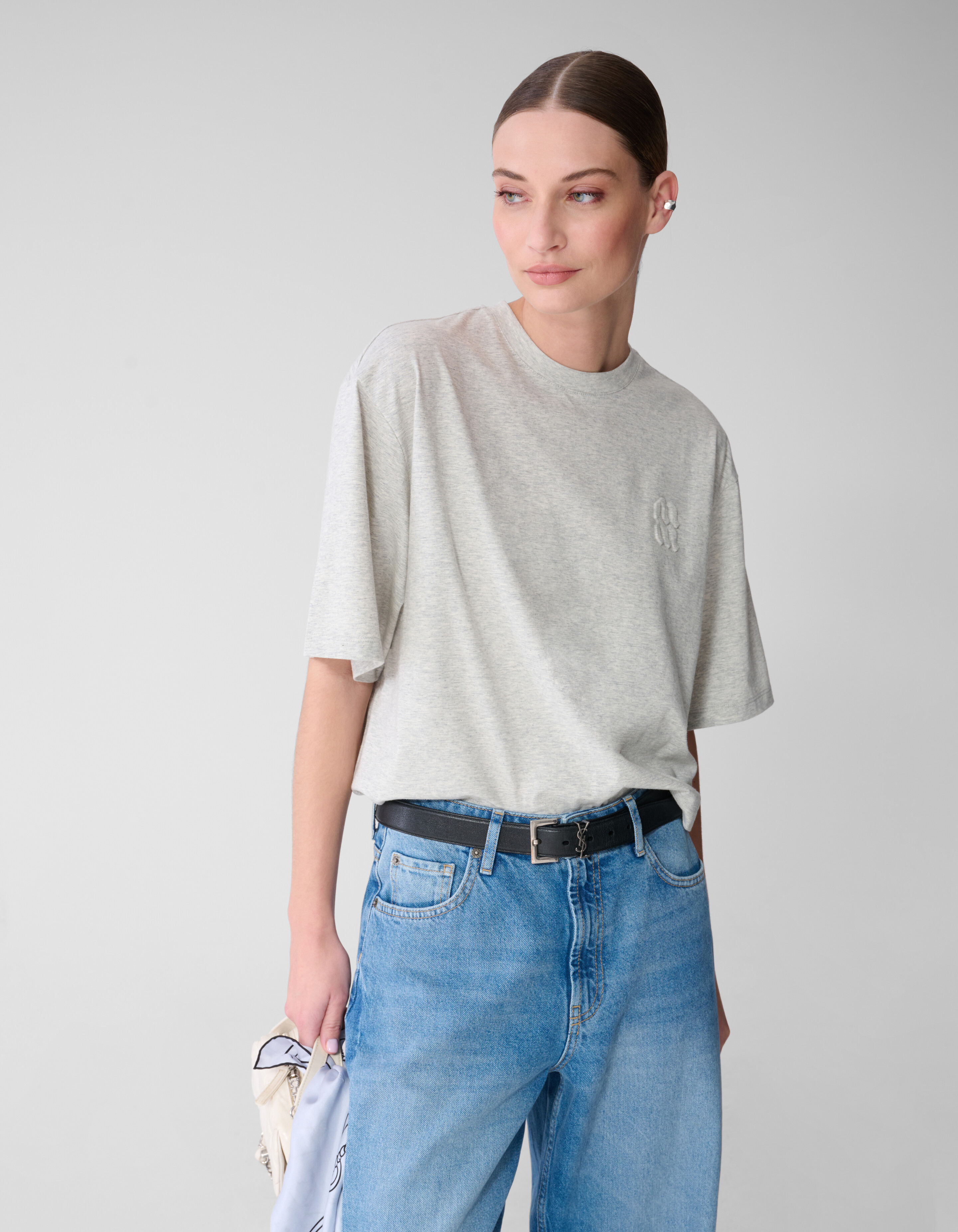 Oversized Logo T-Shirt Hellgrau Von Mieke SHOEBY WOMEN