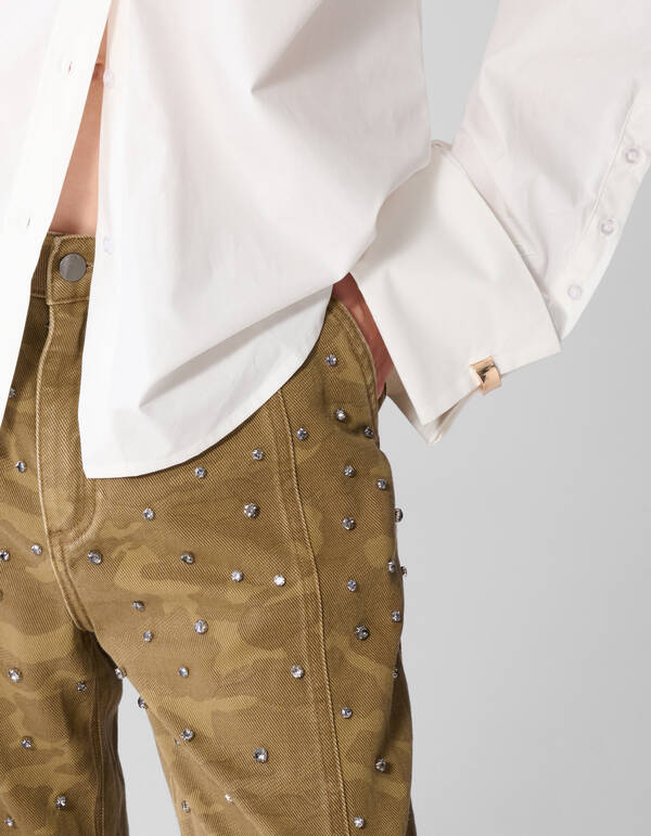 Bluse mit Ringmanschetten Wei&szlig; SHOEBY WOMEN