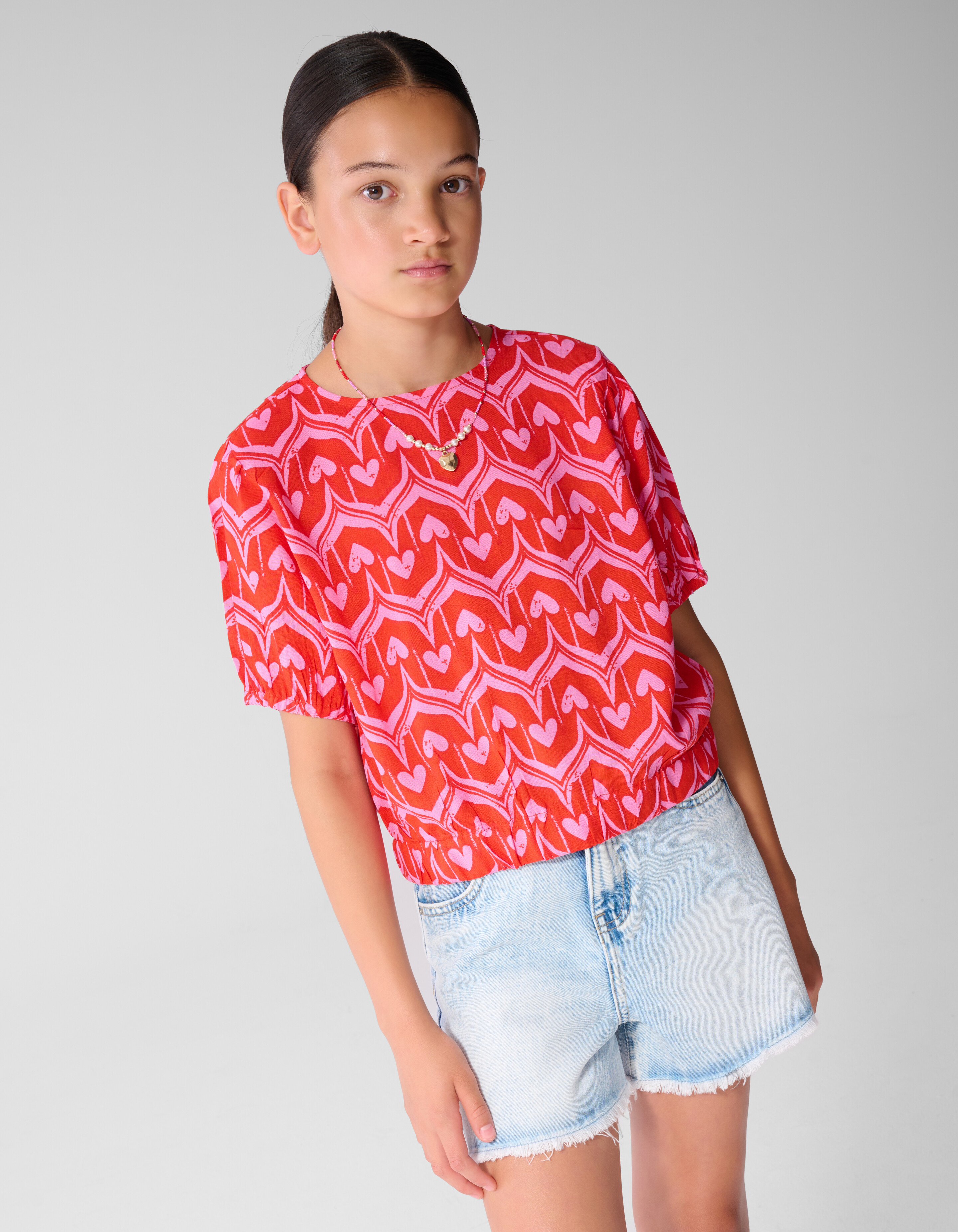 Herzprint-Top Rosa/Rot SHOEBY GIRLS
