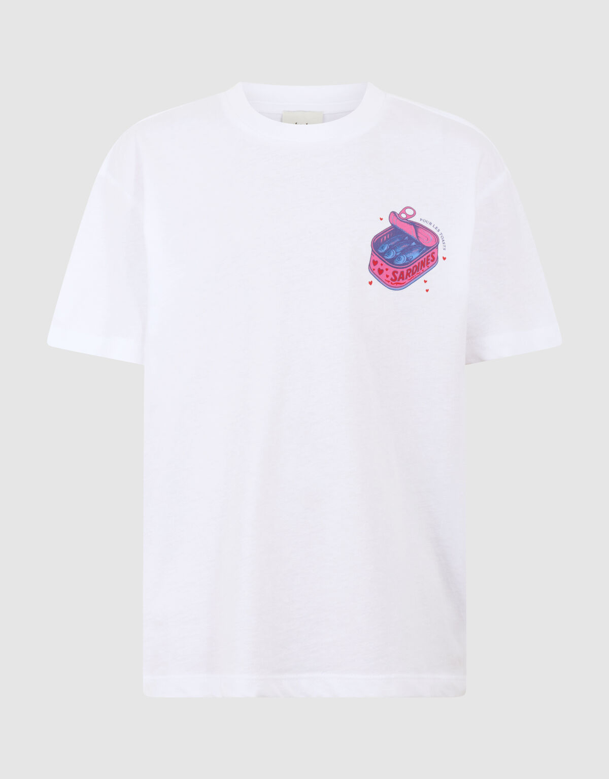 Sardinen Kunst T-Shirt Wei&szlig; SHOEBY GIRLS