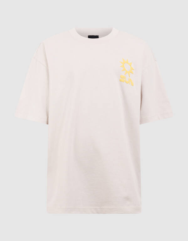 Oversized Sun Artwork T-Shirt Beige SHOEBY BOYS