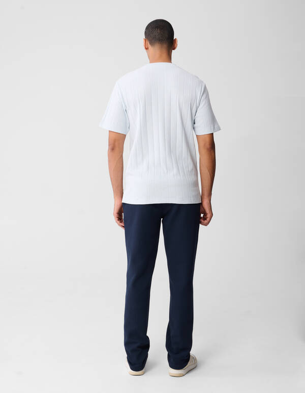 Struktur Stripe Artwork T-Shirt Hellblau SHOEBY MEN