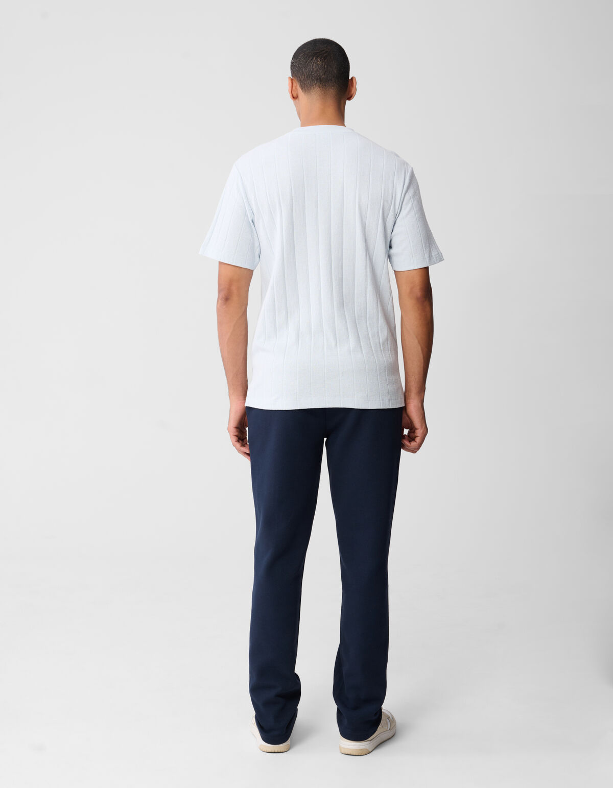 Struktur Stripe Artwork T-Shirt Hellblau SHOEBY MEN