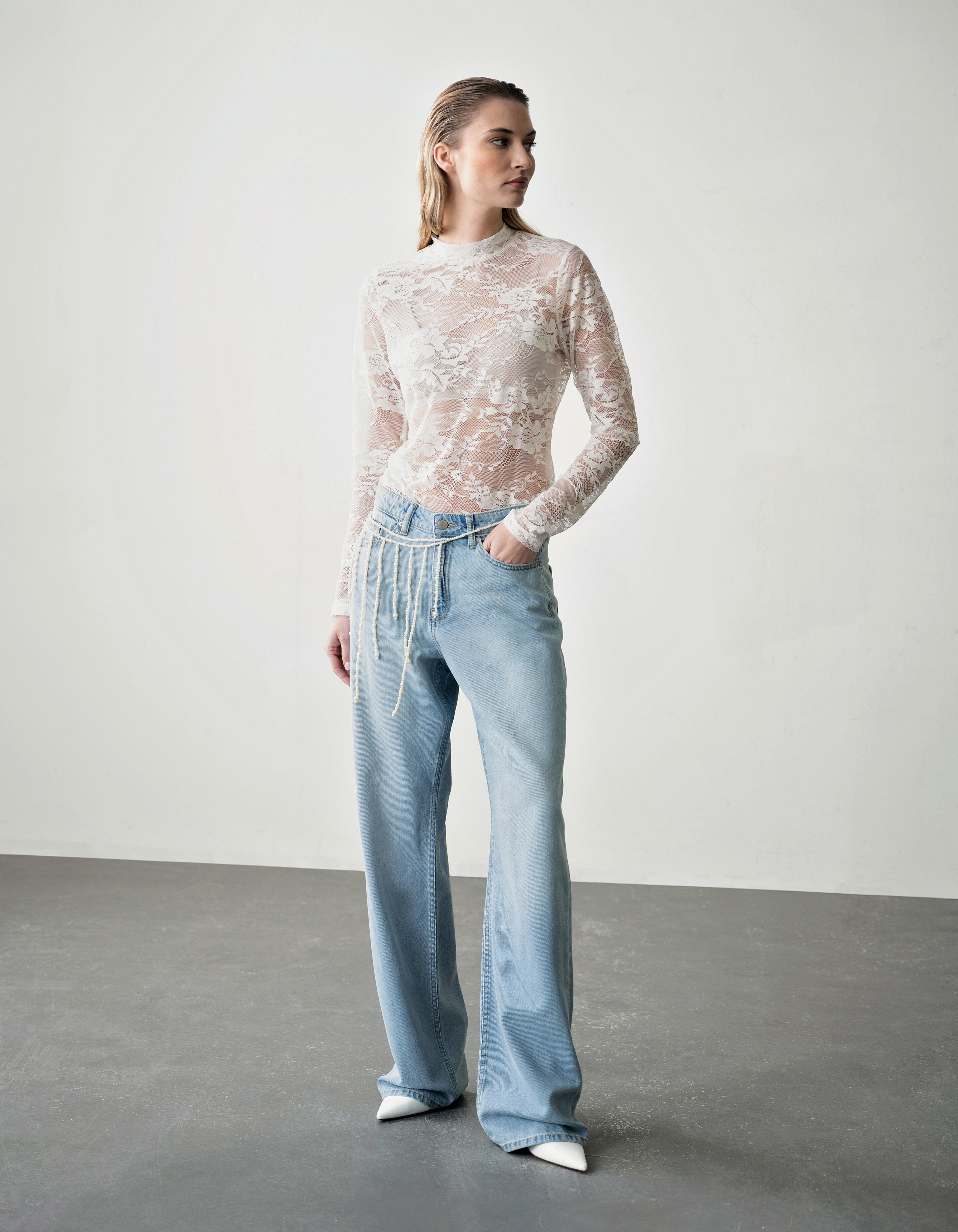 Weiche Jeans mit weitem Bein Gebleicht SHOEBY WOMEN