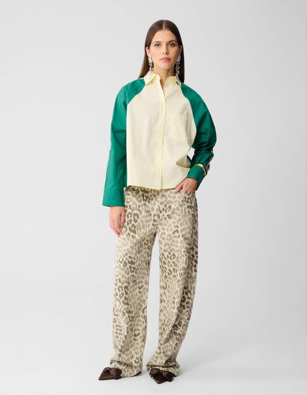 Popeline-Bluse mit Bindeband Hellgelb SHOEBY WOMEN