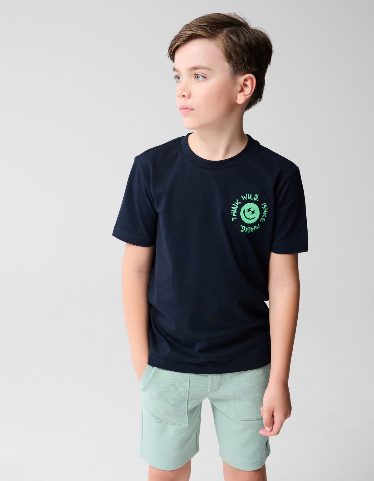 Smiley Artwork T-shirt Dunkelblau SHOEBY BOYS
