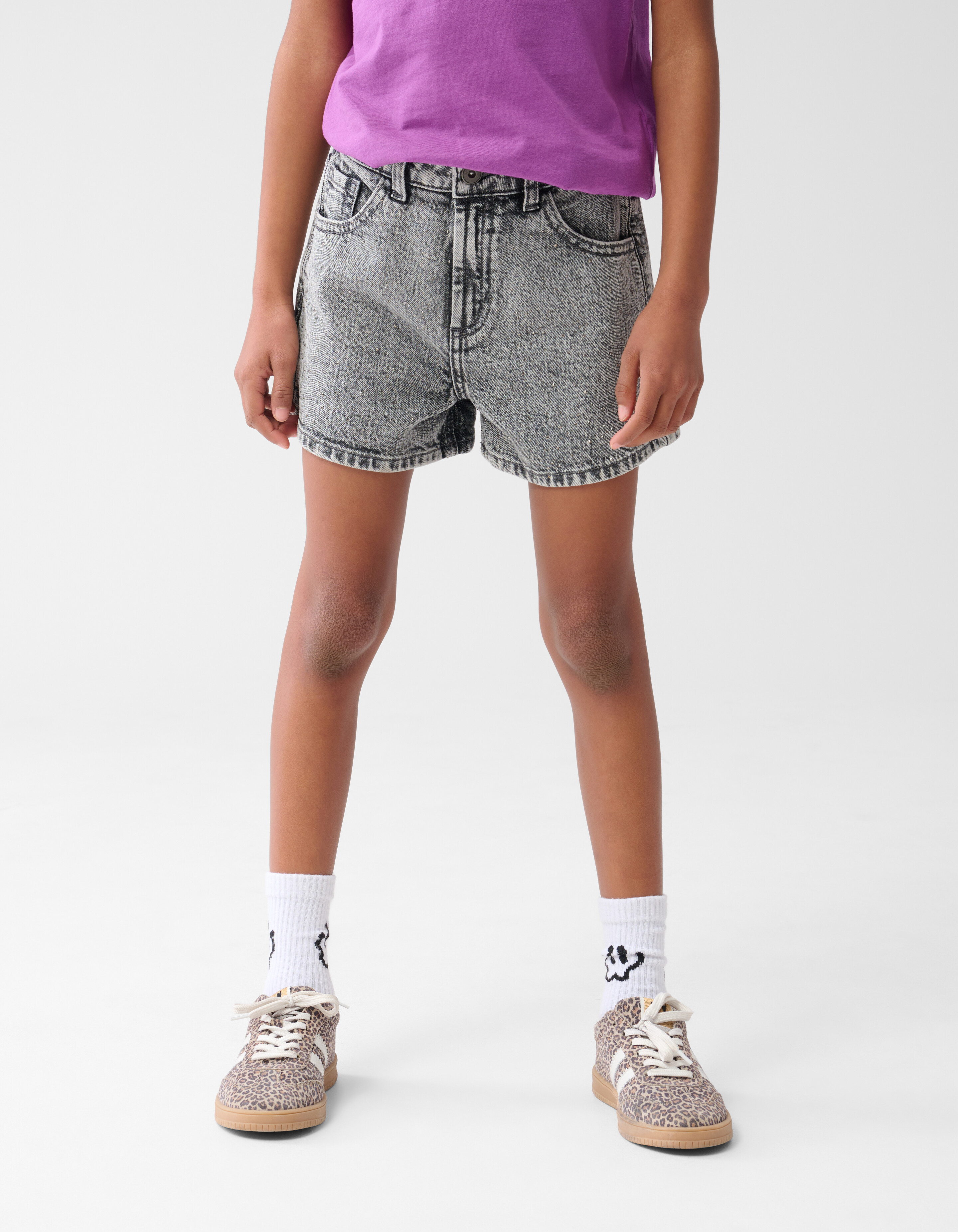 Strass Denim Short Grau SHOEBY GIRLS