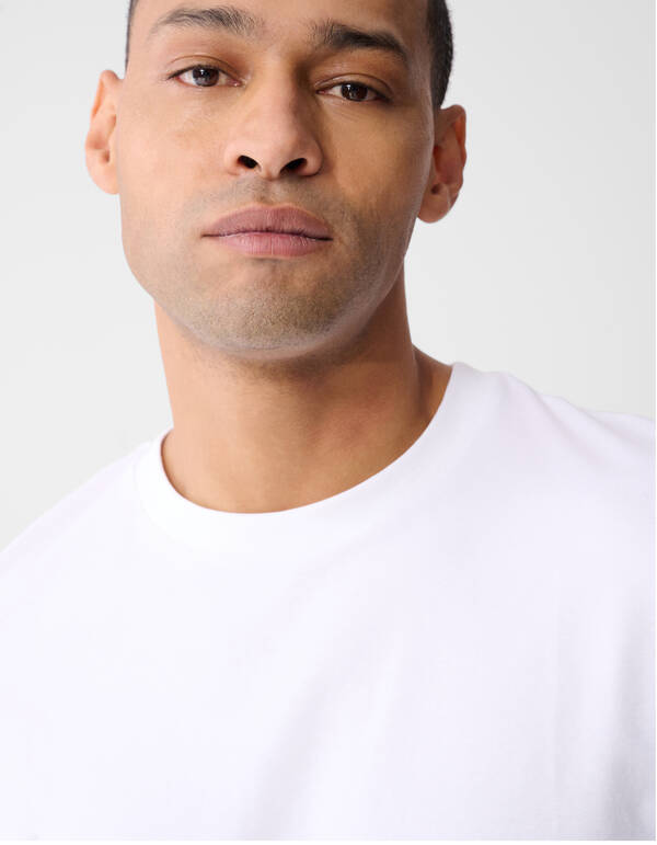 Basic-T-Shirt Wei&szlig; SHOEBY MEN
