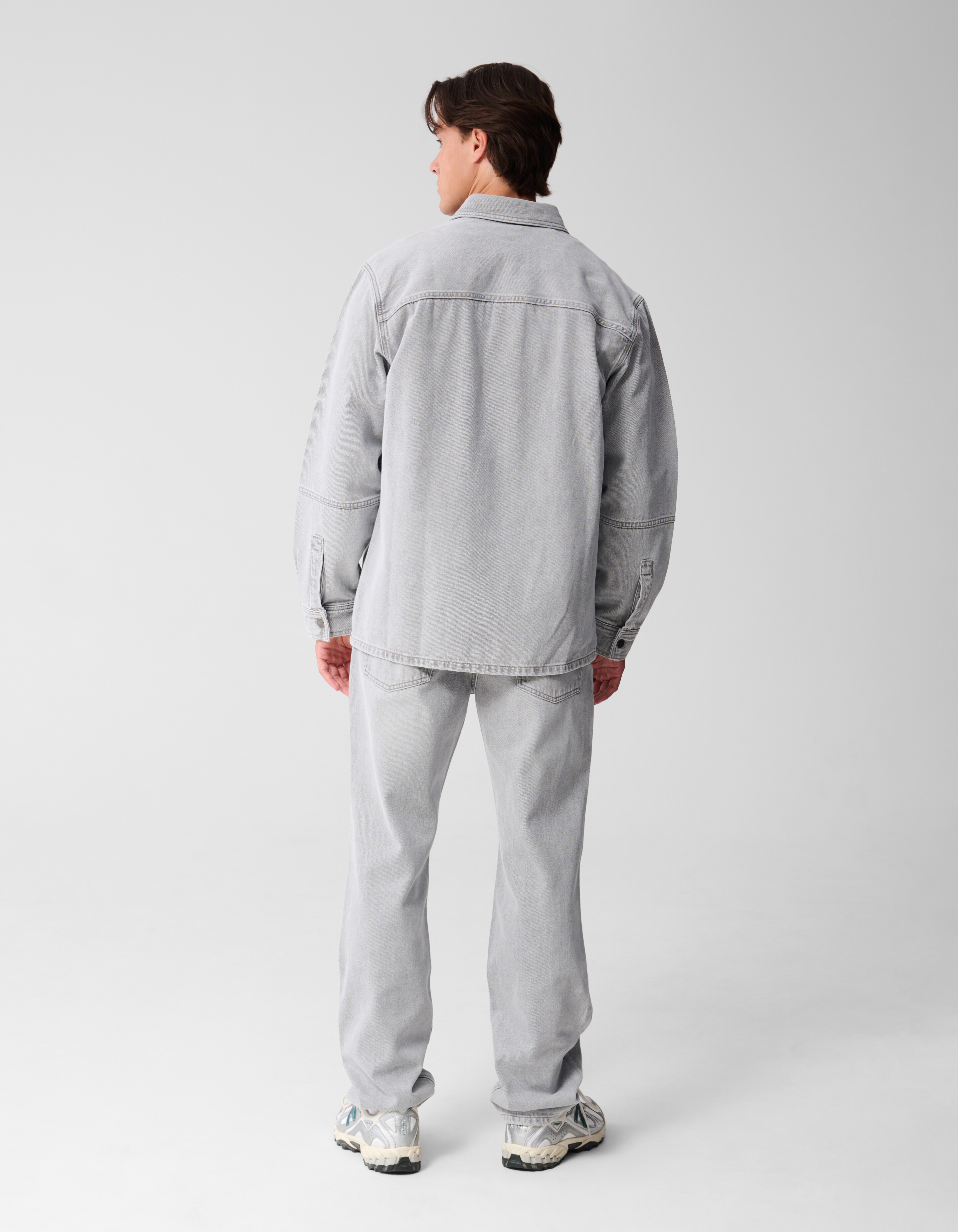 Patched Denim Überhemd Grau SHOEBY MEN