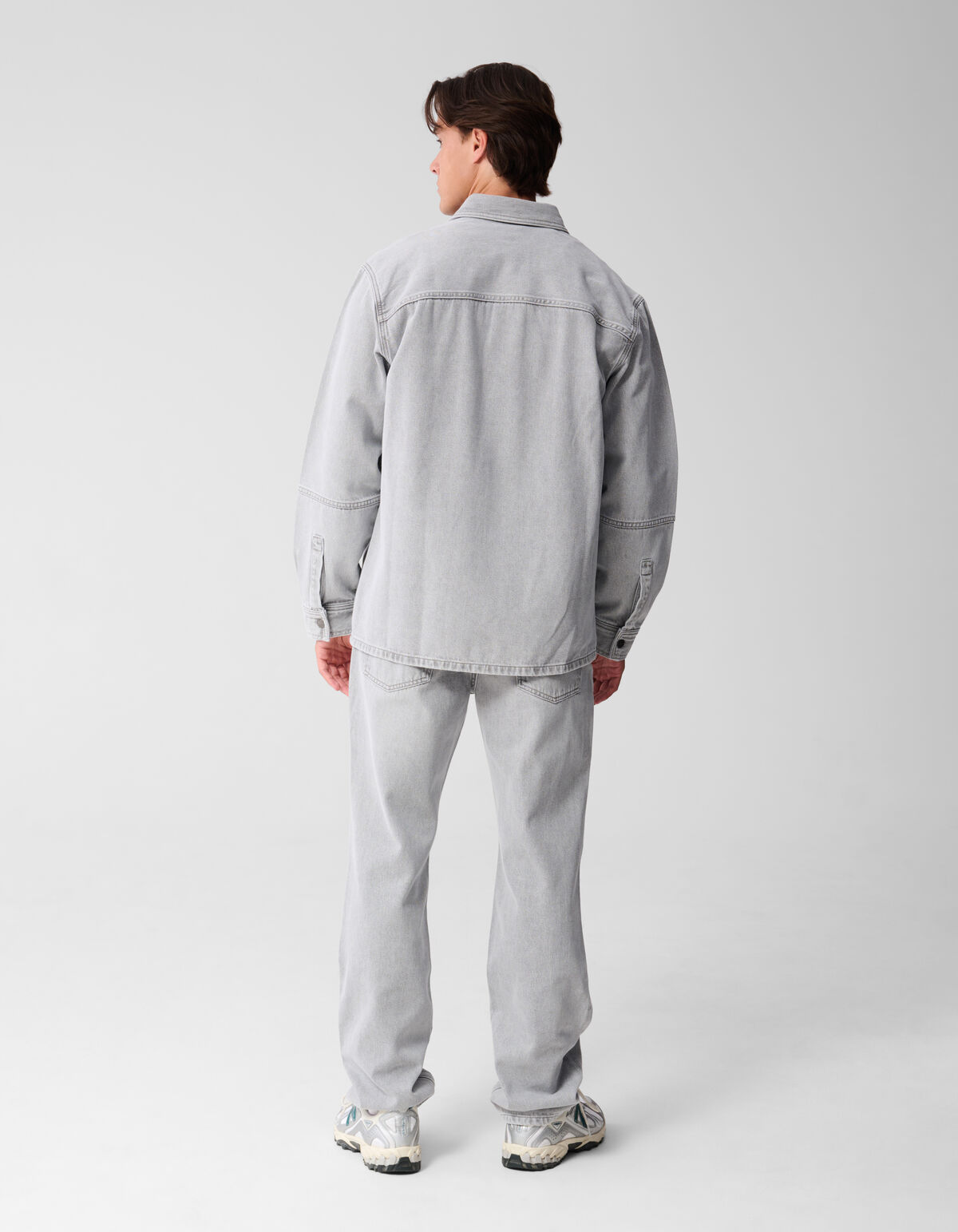 Patched Denim Überhemd Grau SHOEBY MEN