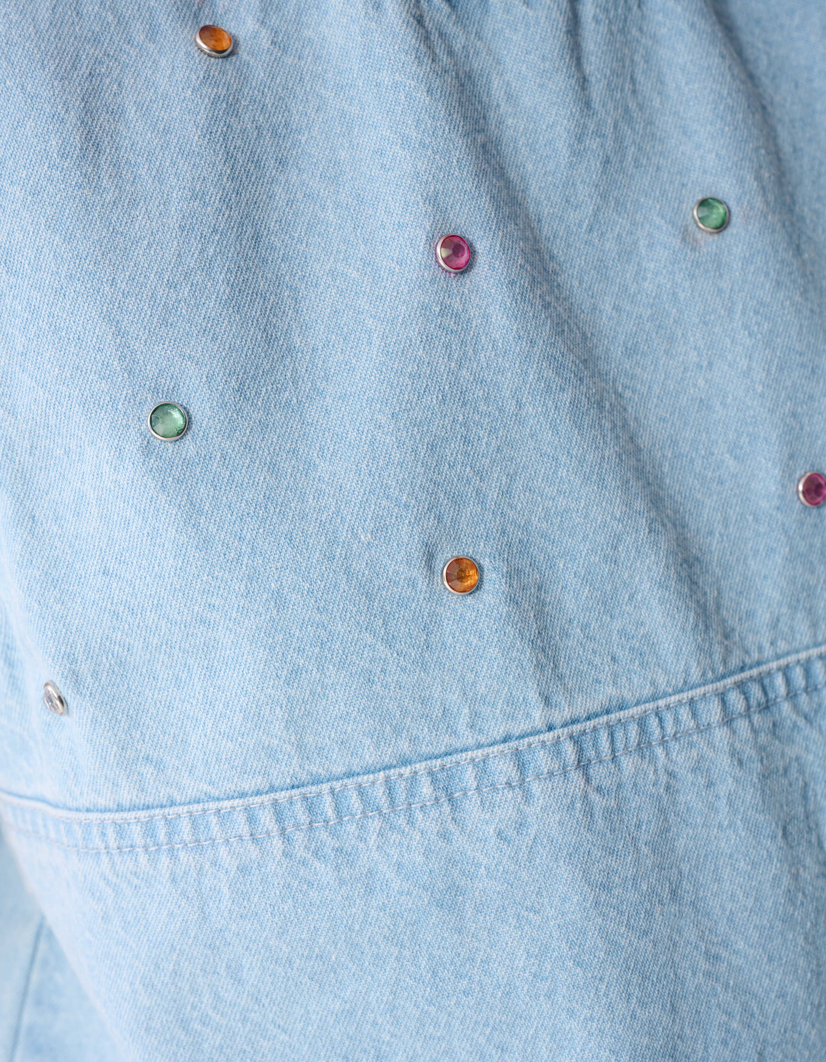 Strass Denim Top Hellblau SHOEBY GIRLS