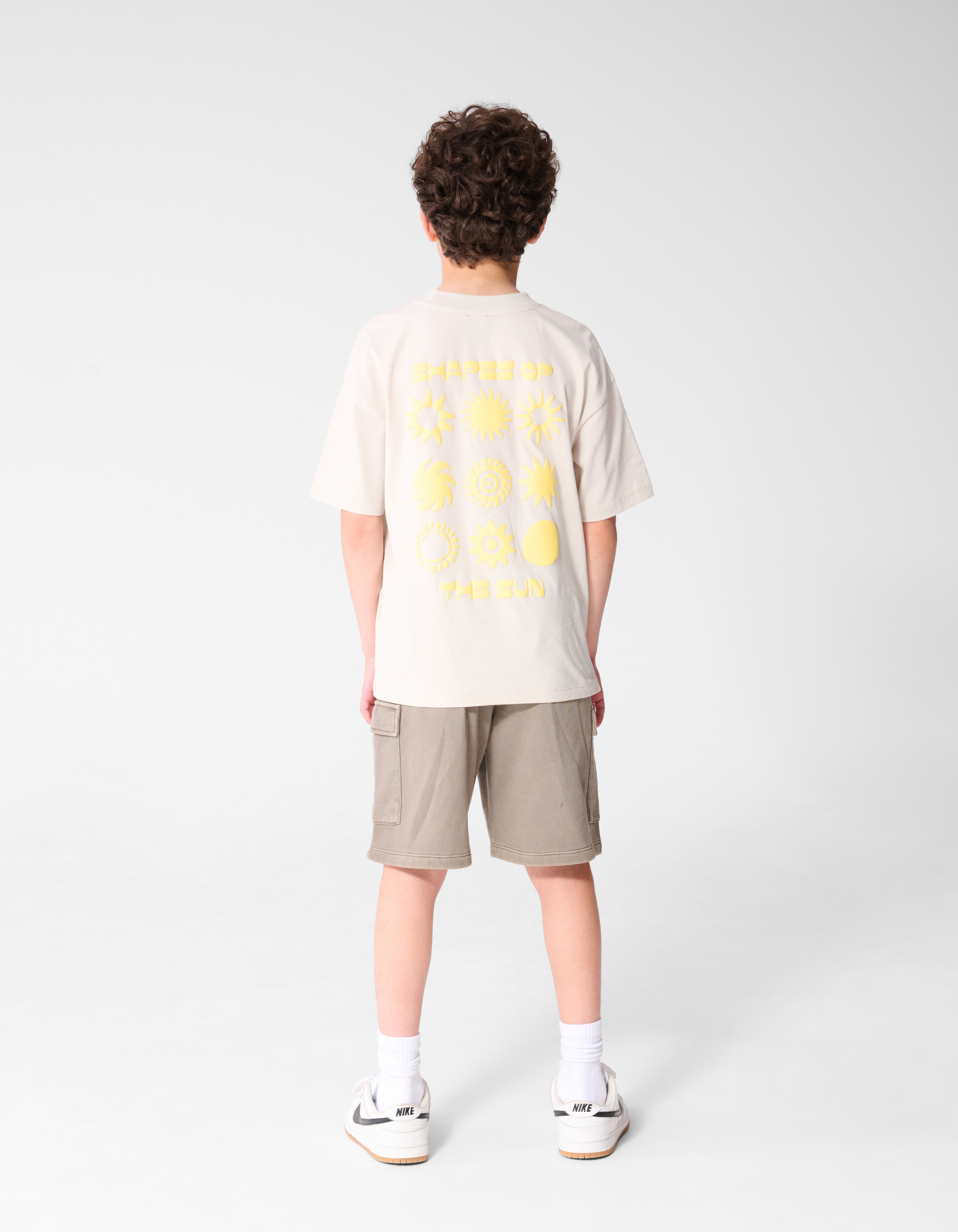 Oversized Sun Artwork T-Shirt Beige SHOEBY BOYS